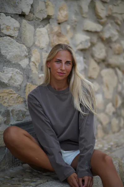 Pre Après Boxy Long Sleeve, Soft brown